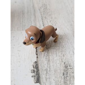Mini Brown wiener dog pet dog accessory toy figure